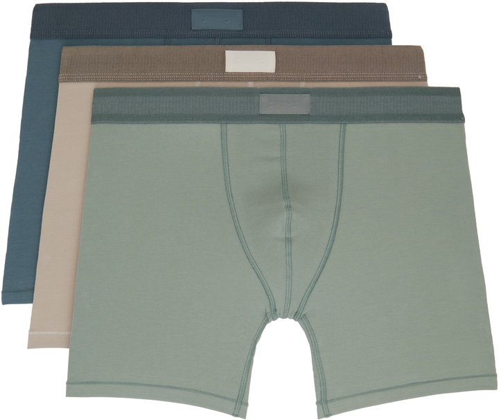 Photo: SKIMS Three-Pack Multicolor SKIMS Cotton 5 Boxer Briefs