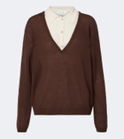 Aya Muse Eirae paneled linen-blend sweater