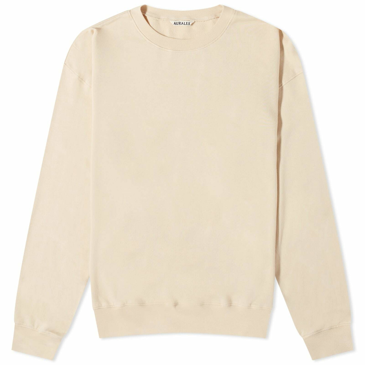 Auralee Men's Super High Gauge Crew Sweat in Light Beige Auralee