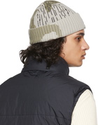 Stone Island Beige Rain Camo Mixed Yarn Beanie