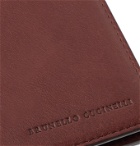 Brunello Cucinelli - Logo-Debossed Leather Bifold Cardholder - Brown
