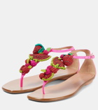 Aquazzura Strawberry Punch raffia thong sandals