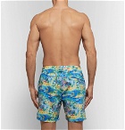 Derek Rose - Wide-Leg Mid-Length Printed Swim Shorts - Men - Blue