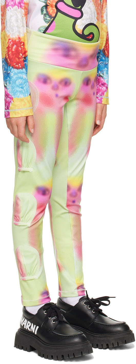 Chopova Lowena SSENSE Exclusive Kids Green Spray Paint Alien Tennis Ball Leggings