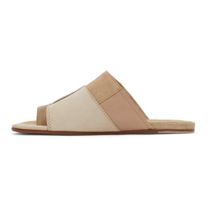 Maison Margiela MM6 ベージュ系 サンダル MM6 Maison Margiela Beige Patchwork Flat Sandals MM6 Maison Margiela