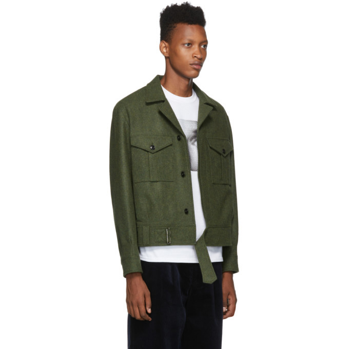 Noah NYC Green Wool Eisenhower Jacket