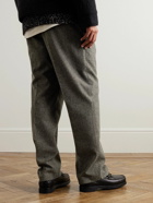 NN07 - Throwing Fits Paw 1799 Straight-Leg Tweed Trousers - Gray