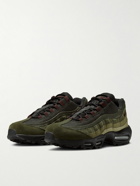 Nike - Air Max 95 Mesh-Trimmed Suede, Leather and Canvas Sneakers - Black
