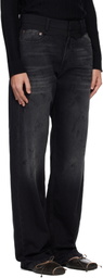 MM6 Maison Margiela Black Straight-Leg Jeans