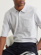 Thom Browne - Striped Cotton-Jersey Polo Shirt - Gray