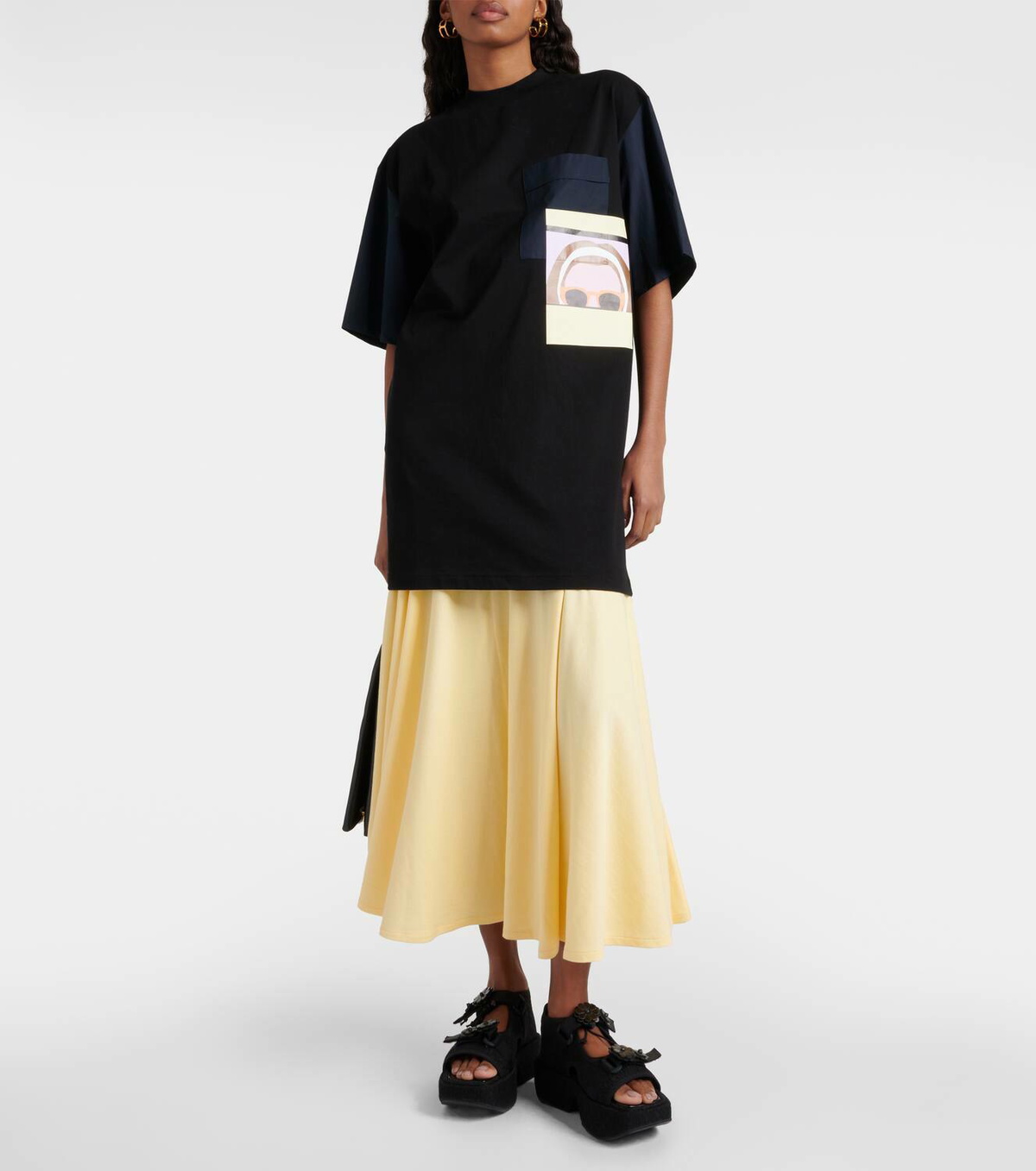 Plan C Printed cotton jersey T-shirt minidress