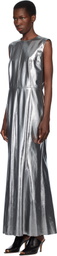 Junya Watanabe Multicolor Satin Foiled Midi Dress & Multi Fabrics Vest Set