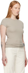Filippa K Taupe Fine Rib T-Shirt