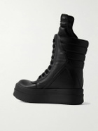 Rick Owens - Mega Geobasket Leather High-Top Sneakers - Black
