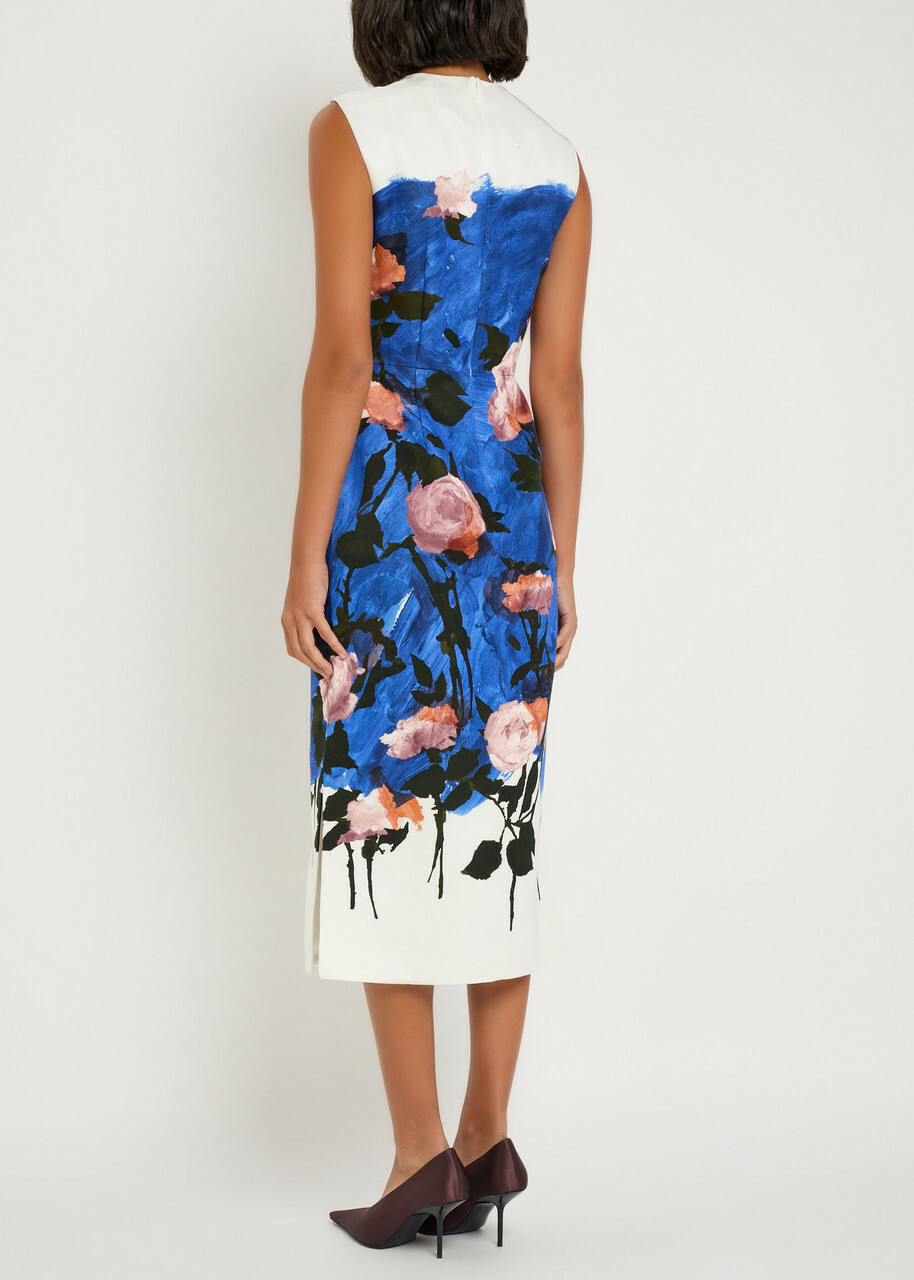 Erdem Floral-print Faille Midi Dress Multi Floral