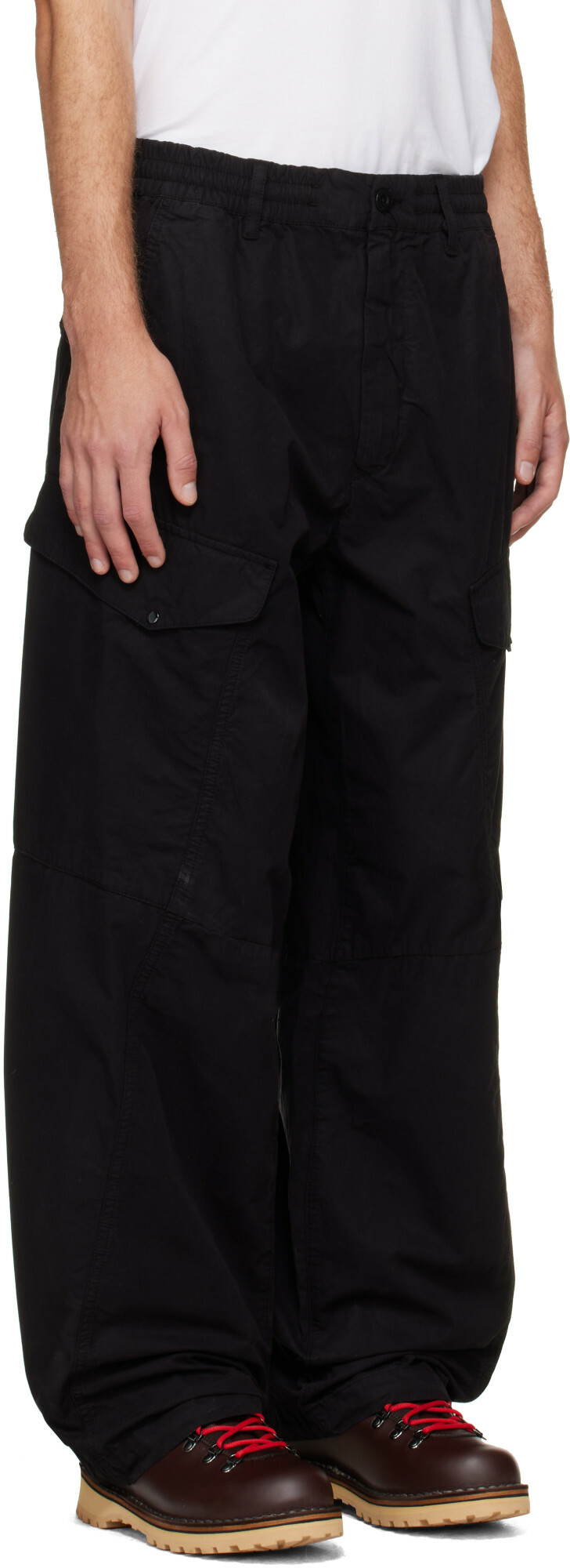 C.P. Company Black Micro-Reps Boxy Lens Cargo Pants