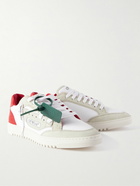 Off-White - 5.0 Off Court Canvas, Leather and Suede Sneakers - White