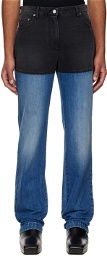 Peter Do Blue & Black Combo Jeans