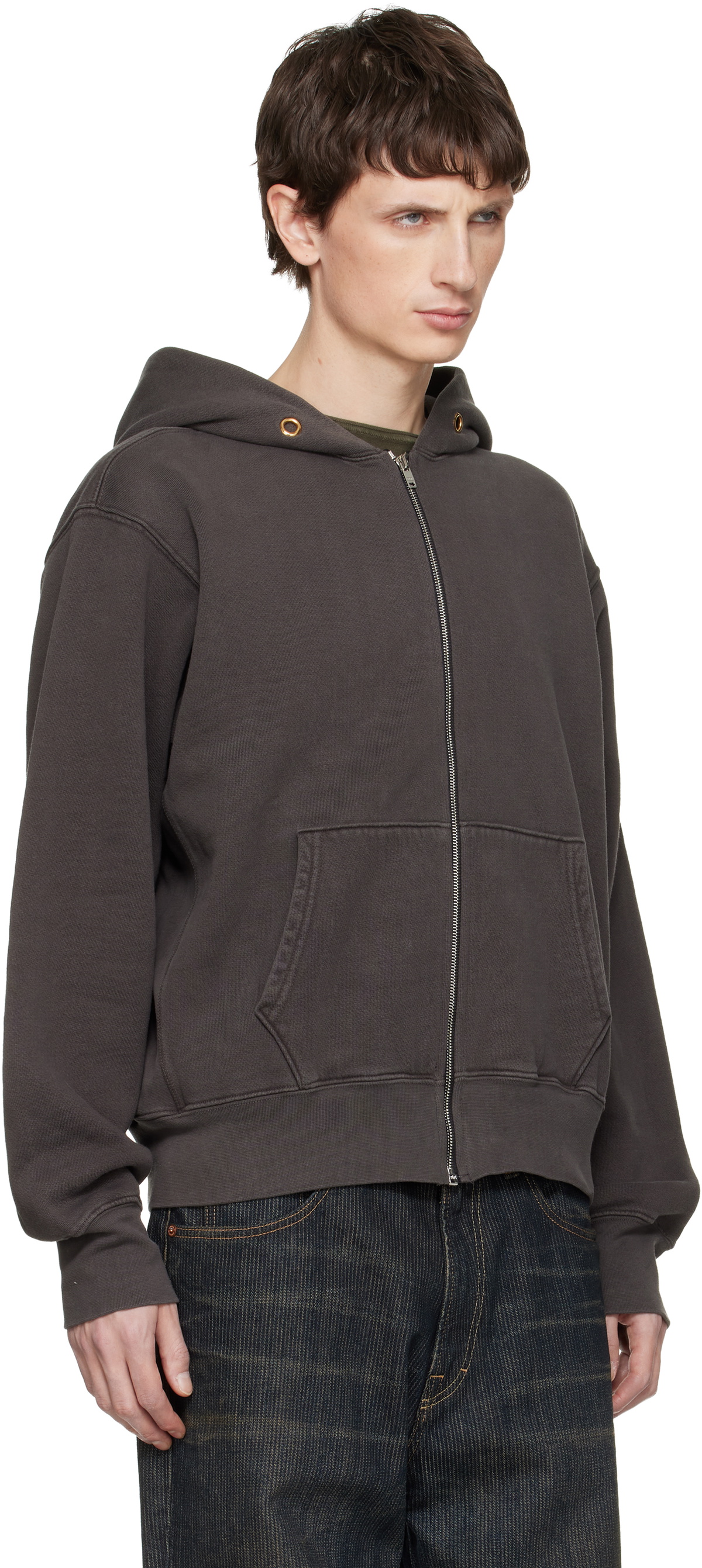 Les Tien Gray Heavyweight Zip Hoodie Les Tien