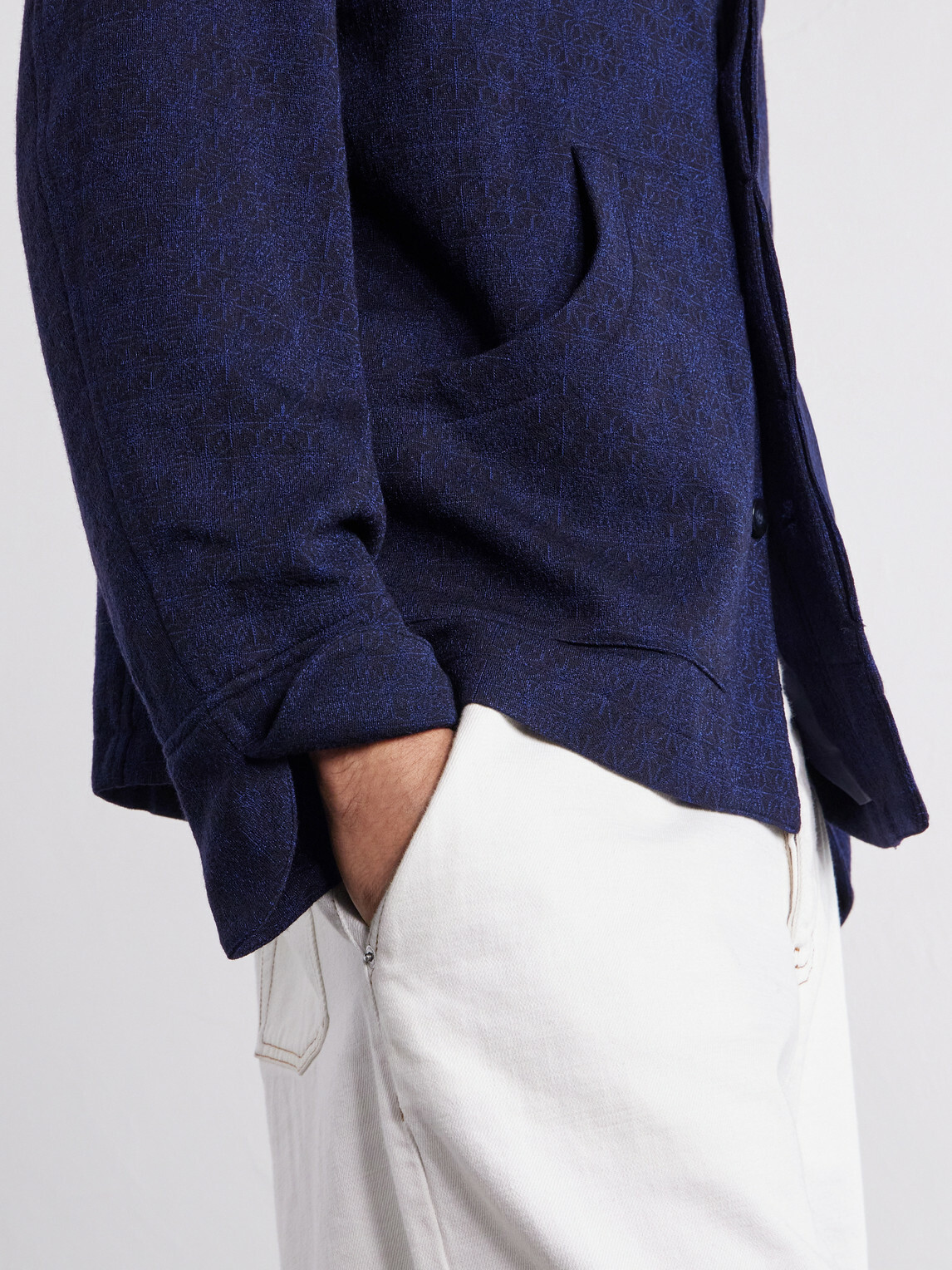 Blue Blue Japan - Jacquard-Knit Wool-Blend Bomber Jacket - Blue