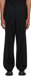 Róhe Black Straight Leg Half-Elasticated Trousers