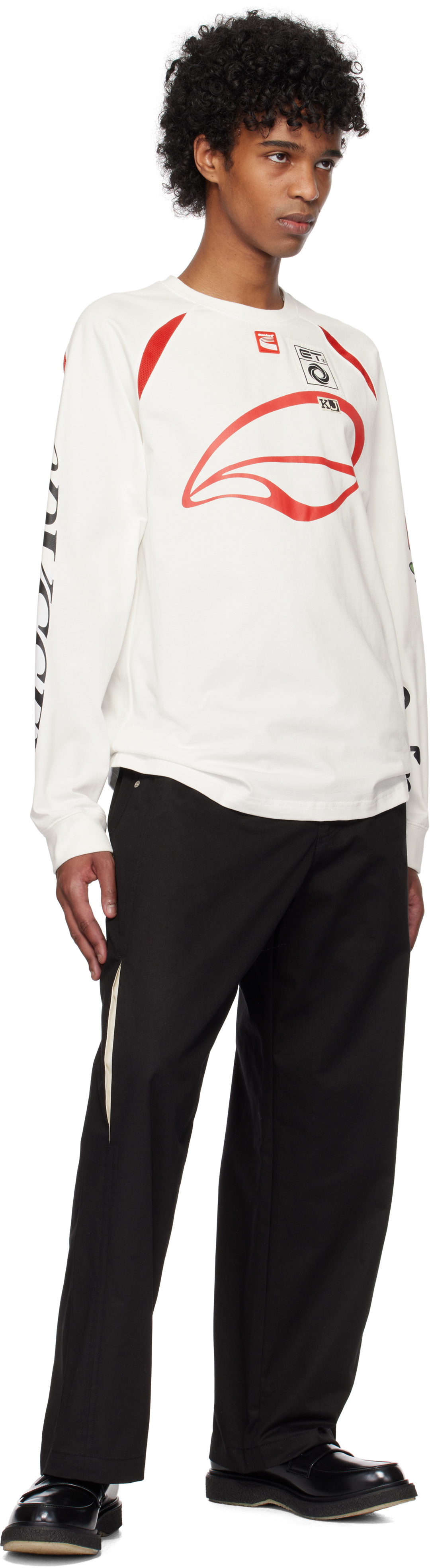 Kijun White & Red Cycle Long Sleeve T-shirt