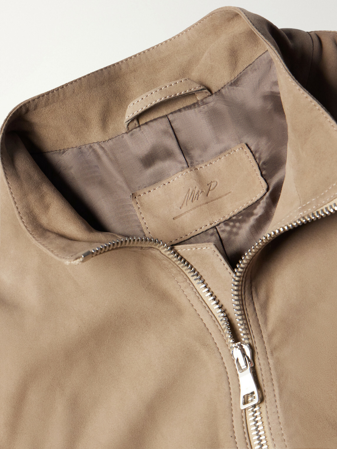 Mr P. - Harrington Suede Jacket - Brown