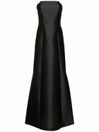 ALBERTA FERRETTI Square Neck Satin Long Dress