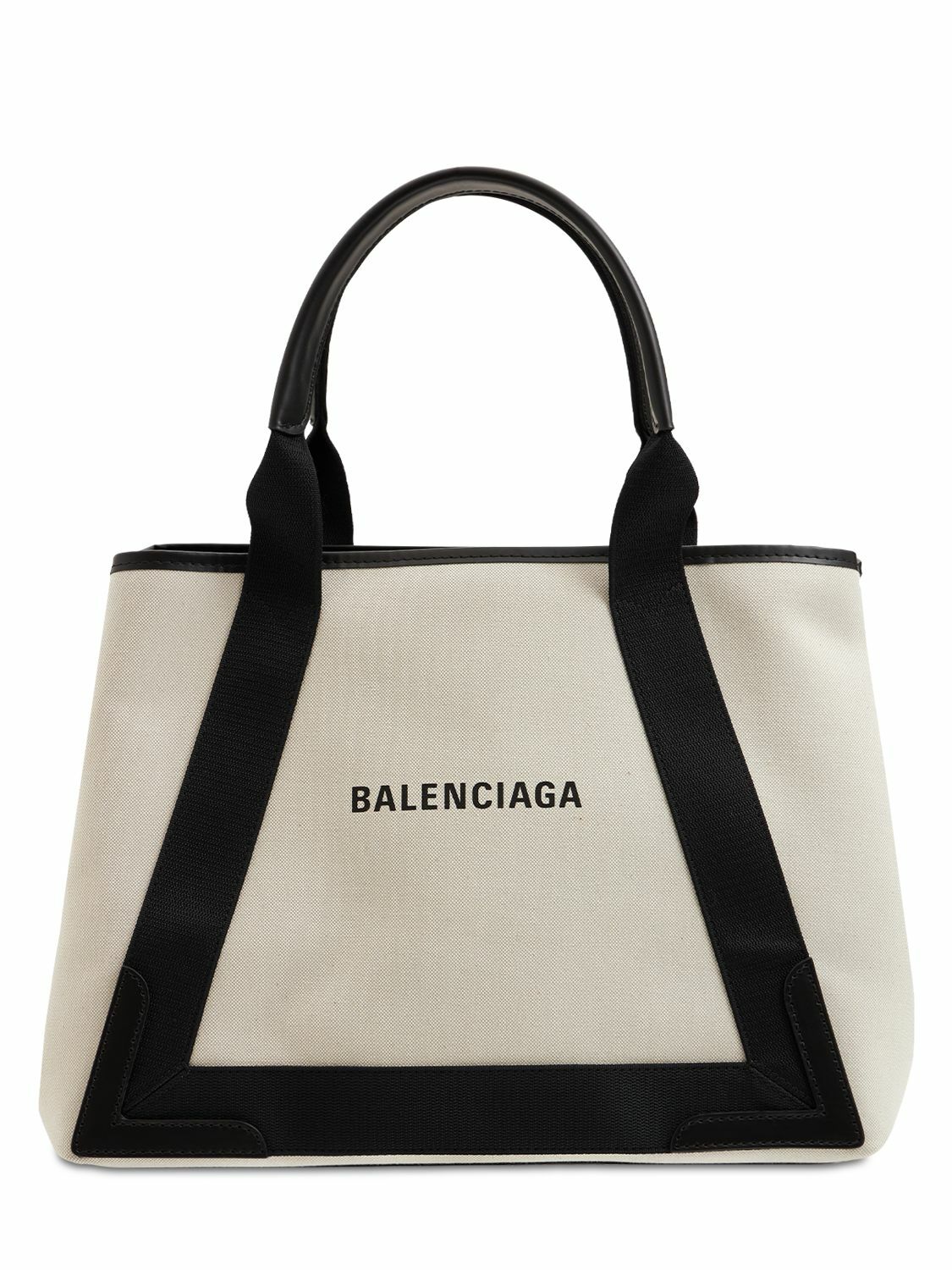 BALENCIAGA - Md Navy Cabas Canvas Tote Bag Balenciaga BALENCIAGA - Md Navy Cabas Canvas Tote Bag Balenciaga