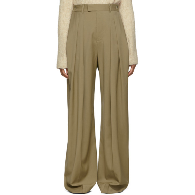 JW Anderson Beige High-Waisted Wool Trousers JW Anderson