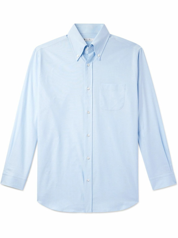 Photo: Loro Piana - Button-Down Collar Cotton Oxford Shirt - Blue