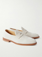 Brunello Cucinelli - Suede Penny Loafers - Neutrals