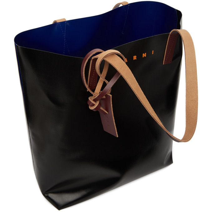 Marni Black and Blue Tribeca Shopping Tote Marni