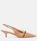 Ferragamo Bow-detail leather slingback pumps