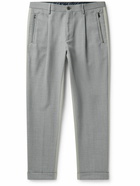 Etro - Straight-Leg Grain de Poudre Wool and Cotton-Blend Twill Trousers - Gray