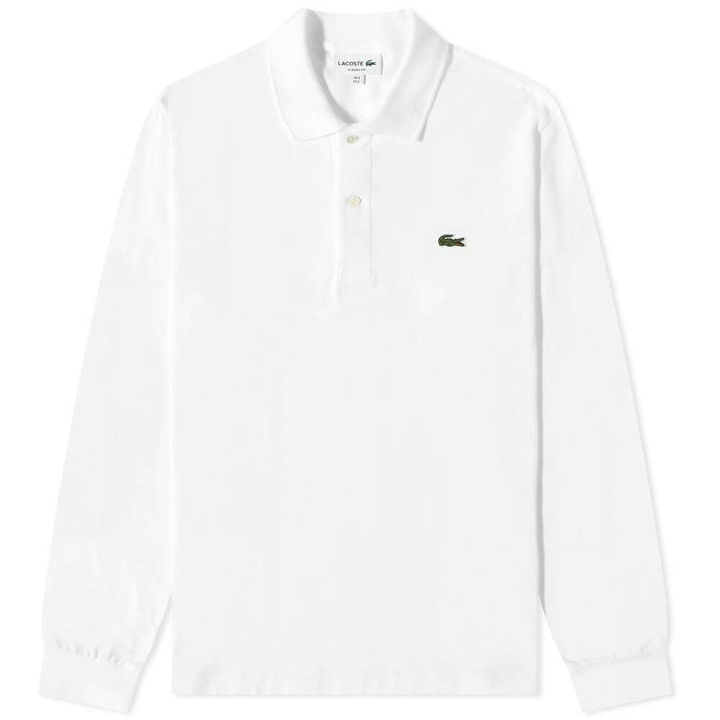 Photo: Lacoste Men's Long Sleeve Classic Polo Shirt in White