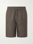 Sunspel - Straight-Leg Linen Shorts - Brown