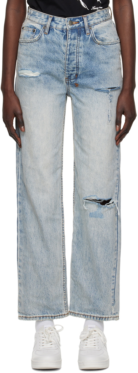 Ksubi Blue Brooklyn Skream Trashed Jeans Ksubi