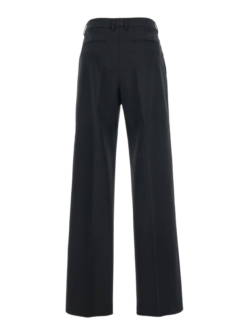 PT Torino lola Black Pants With High Waist And Pleated Details In Wool Stretch Woman