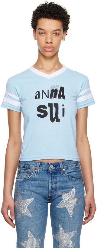 Photo: Anna Sui Blue Football T-Shirt
