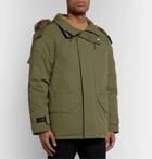 Yves Salomon - Shearling-Trimmed Cotton-Blend Twill Hooded Down Parka - Green