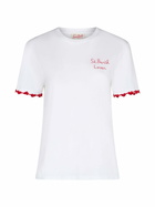 MC2 Saint Barth Woman Cotton Jersey Crewneck T-shirt Emilie With St. Barth Lover Embroidery