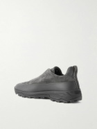 Zegna - Triple Stitch™ Monte Rubber-Trimmed Suede Slip-On Sneakers - Gray