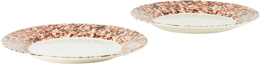 Stories of Italy White & Red Plain Plate Set