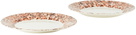 Stories of Italy White & Red Plain Plate Set