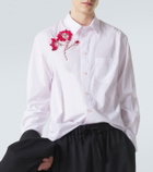 Simone Rocha Floral-appliqué cotton poplin shirt
