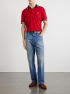 Versace - Logo-Embroidered Cotton-Piqué Polo Shirt - Red