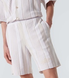 Givenchy G Plage striped cotton-blend terry Bermuda shorts