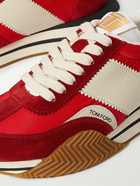 TOM FORD - James Leather-Trimmed Nylon and Suede Sneakers - Red