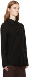 UMBER POSTPAST Brown Slim Fit Wool Felted Shirt